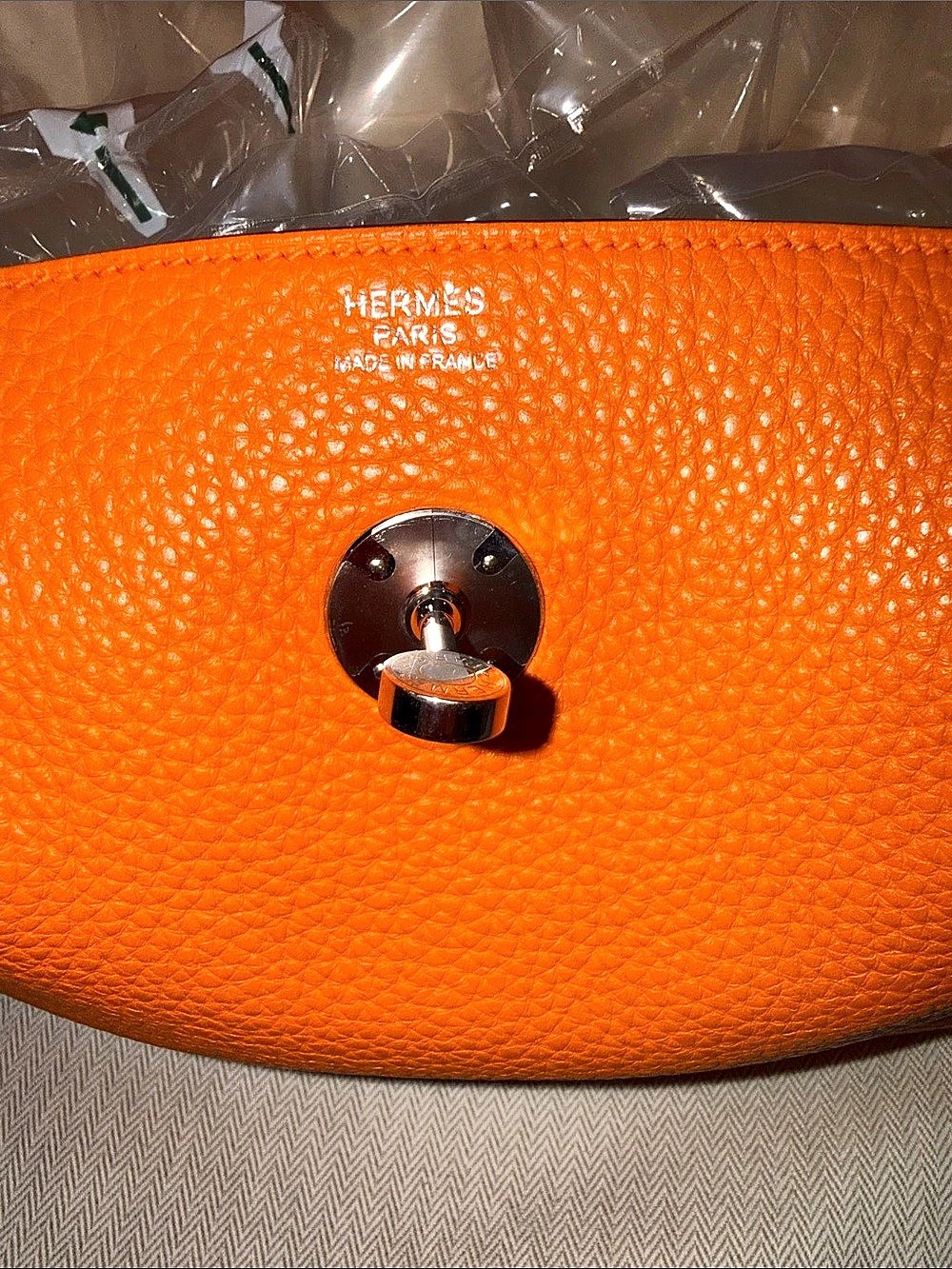 HERMES Clemence Leather Lindy 30 Authentic B23460 - Picture 9 of 12